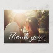 Carte Postale Élégant Merci Mariage lettres main moderne (Devant)