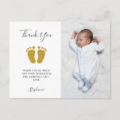 Carte Postale Élégant Merci photo Baby shower (Devant)