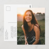 Carte Postale Élégant Merci photo de calligraphie (Devant / Derrière)