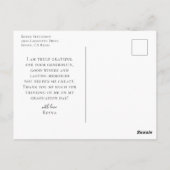 Carte Postale Élégant Merci photo de calligraphie (Dos)