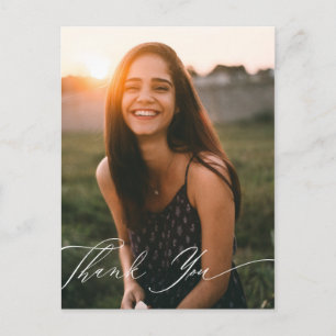 Carte Postale Élégant Merci photo de calligraphie