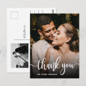 Carte Postale Élégant Merci photo Mariage (Devant / Derrière)