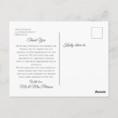 Carte Postale Élégant Merci Roses Noir Et Blanc (Dos)