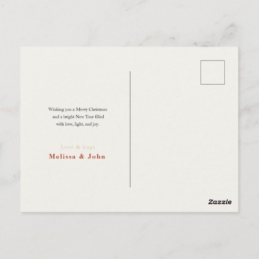 Carte Postale Elegant Merry Christmas Greeting Card (Dos)