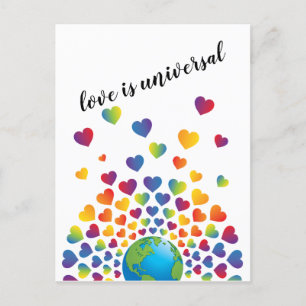 Carte Postale Élégant minimaliste coloré Rainbow Heart Design