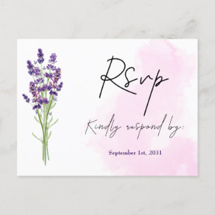 Carte Postale Élégant minimaliste Lavande de mode Mariage RSVP