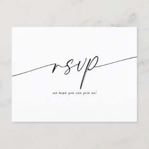 Carte Postale Élégant minimaliste mariage de script RSVP