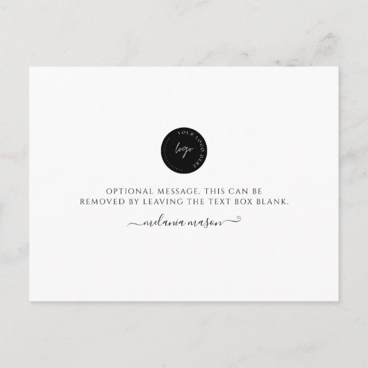 Carte Postale Élégant minimaliste rose blanc (Dos)