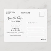 Carte Postale Élégant minimaliste simple moderne Enregistrer la  (Dos)