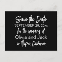 Élégant Moderne Noir et Blanc Save the Date