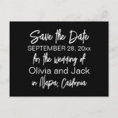 Carte Postale Élégant Moderne Noir et Blanc Save the Date (Devant)