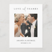 Carte Postale Élégant Moderne Photo Remerciements Mariage (Devant)