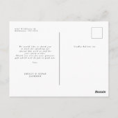 Carte Postale Elégant moderne quatre Mariage photo Merci (Dos)