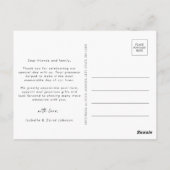 Carte Postale Élégant moderne Script Mariage photo Merci (Dos)