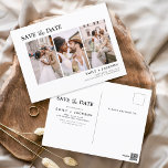 Carte Postale Élégant modifiable Enregistrer la date 3 Photo Sim<br><div class="desc">Paysage moderne et élégant Horizontal Trois (3) Photo Enregistrer la date Magnet Mariage avec typographie manuscrite. L'aimant d'invitation de date inclut la typographie de script et le design chic et simple auquel vous pouvez ajouter votre photo de fiançailles customisée à.</div>