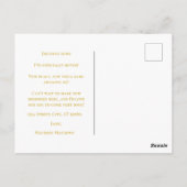 Carte Postale Élégant Monogramme Botanique Or J'ai Déplacé (Dos)