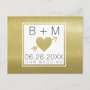 Carte Postale élégant monogramme d'amour classique, mariages mém