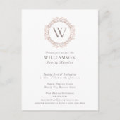 Carte Postale Elégant Monogramme Famille Réunion (Devant)