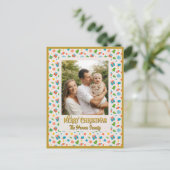 Carte Postale Élégant Motif de Noël personnalisé (Debout devant)