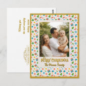 Carte Postale Élégant Motif de Noël personnalisé (Devant / Derrière)