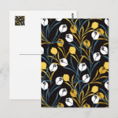 Carte Postale Élégant motif floral de Tulipe (Devant / Derrière)