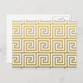 Carte Postale Élégant Motif Gold et White (Devant / Derrière)