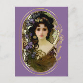 Carte Postale Elégant Mucha Style Portrait d'une belle femme (Devant)