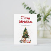 Carte Postale Élégant Noël Arbre vacances (Debout devant)