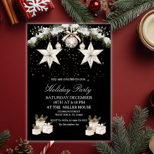 Carte Postale Élégant Noël noir et or