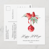 Carte Postale Élégant Noël Ornament Accueil d'entreprise (Devant / Derrière)