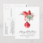 Carte Postale Élégant Noël Ornament Accueil d'entreprise (Devant / Derrière)