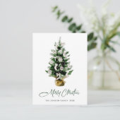 Carte Postale Élégant Noël Pine Tree Salutation vacances (Debout devant)