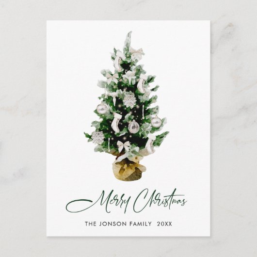 Carte Postale Élégant Noël Pine Tree Salutation vacances (Devant)