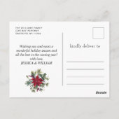 Carte Postale Élégant Noël Poinsettia Gênes de Noël (Dos)