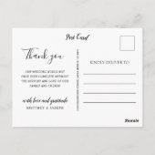 Carte Postale Elégant noir 2 photo Collage | Merci (Dos)