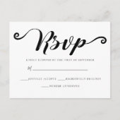 Carte Postale Élégant noir et blanc simple RSVP (Devant)