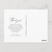 Carte Postale Élégant Noir Grateful Script Mariage photo (Dos)