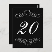 Carte Postale Élégant nombre de tables florales (noir / blanc) (Devant / Derrière)
