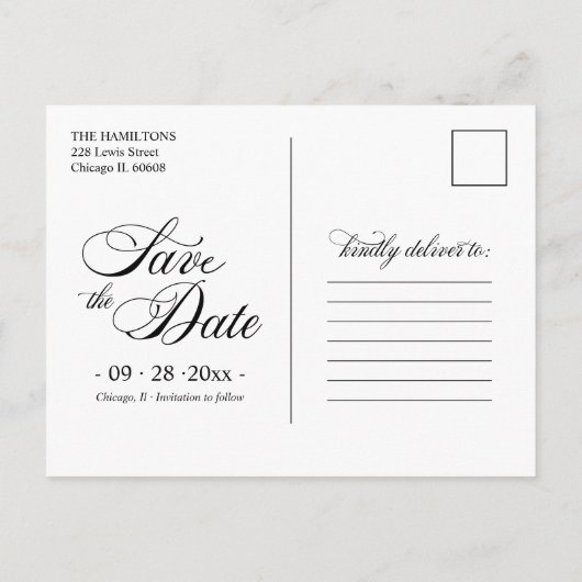 Carte Postale Élégant Nous sommes engagés Faire-part Fiançailles (Dos)