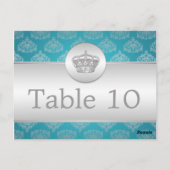 Carte Postale Élégant numéro de tableau Royal Crown Blue (Dos)