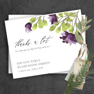 CARTE POSTALE ELÉGANT OR BLEU EAU COULEUR FLORAL MERCI