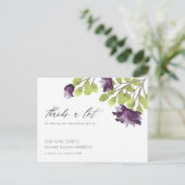 CARTE POSTALE ELÉGANT OR BLEU EAU COULEUR FLORAL MERCI (Debout devant)