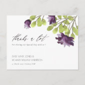 CARTE POSTALE ELÉGANT OR BLEU EAU COULEUR FLORAL MERCI (Devant)