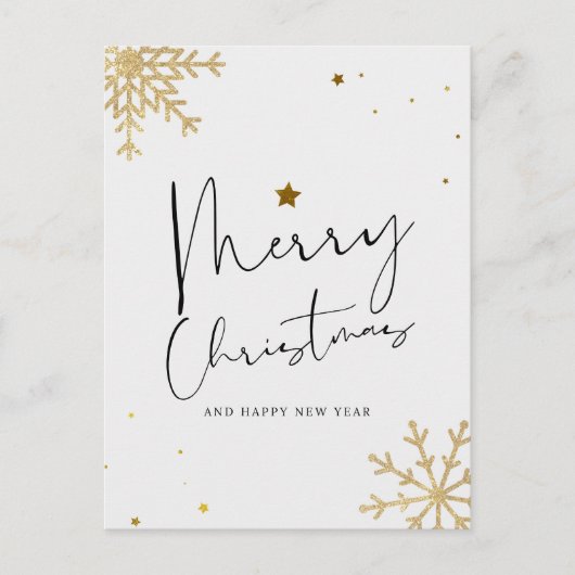 Carte Postale Elégant or et Noir Noël (Devant)