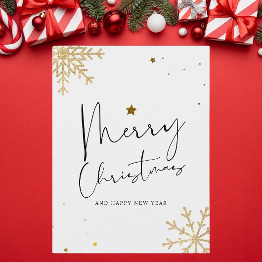 Carte Postale Elégant or et Noir Noël