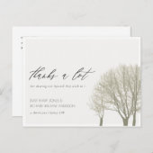 CARTE POSTALE ÉLÉGANT OR GRIS AUTOMNE ARBRES MERCI (Devant / Derrière)