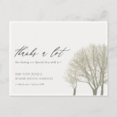 CARTE POSTALE ÉLÉGANT OR GRIS AUTOMNE ARBRES MERCI (Devant)