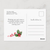 Carte Postale Élégant Ornement Rouge Joyeux Noël (Dos)