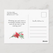 Carte Postale Élégant Ornement Rouge Joyeux Noël (Dos)