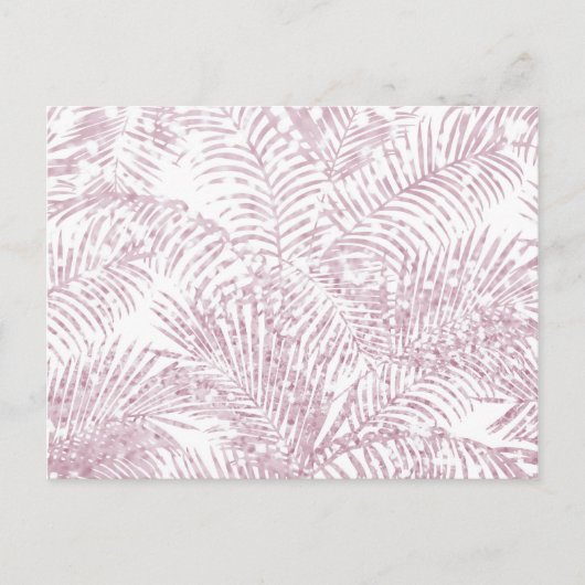 Carte Postale Élégant palmier à parties scintillant rose pâle (Devant)